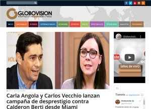 How globovision.com looks like on a tablet such as an iPad.