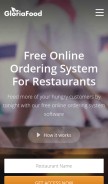 How gloriafood.com looks like on a mobile device such as an iPhone.