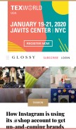 How glossy.co looks like on a mobile device such as an iPhone.