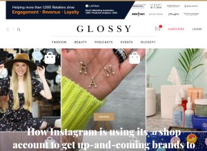 How glossy.co looks like on a tablet such as an iPad.