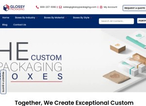 How glossypackaging.com looks like on a tablet such as an iPad.