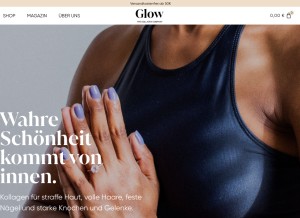 How glow25.de looks like on a tablet such as an iPad.
