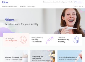 How glowing.com looks like on a tablet such as an iPad.