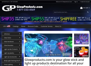 How glowproducts.com looks like on a tablet such as an iPad.