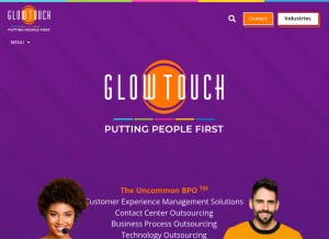 How glowtouch.com looks like on a tablet such as an iPad.