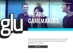 How glu.com looks like on a tablet such as an iPad.