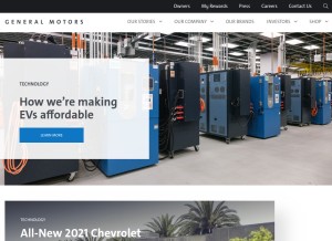 How gm.com looks like on a tablet such as an iPad.
