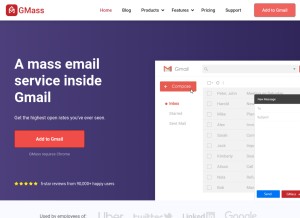 How gmass.co looks like on a tablet such as an iPad.
