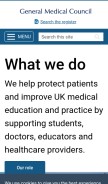 How gmc-uk.org looks like on a mobile device such as an iPhone.