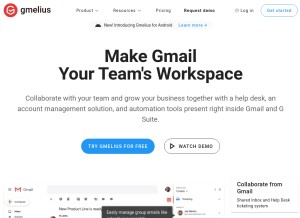 How gmelius.com looks like on a tablet such as an iPad.
