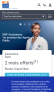 How gmf.fr looks like on a mobile device such as an iPhone.