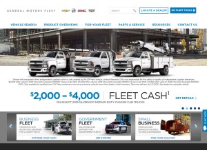 How gmfleet.com looks like on a tablet such as an iPad.