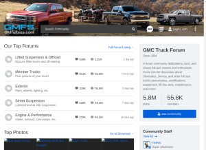 How gmfullsize.com looks like on a tablet such as an iPad.
