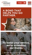 How gmmilitarydiscount.com looks like on a mobile device such as an iPhone.