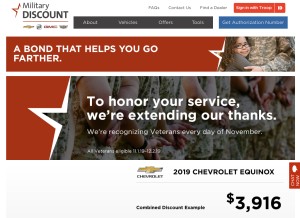 How gmmilitarydiscount.com looks like on a tablet such as an iPad.