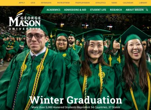 How gmu.edu looks like on a tablet such as an iPad.