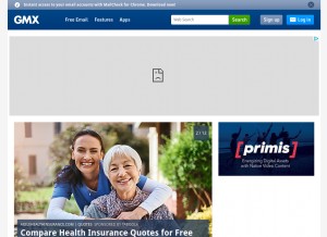 How gmx.com looks like on a tablet such as an iPad.
