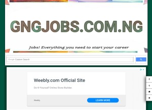 How gngjobs.com.ng looks like on a tablet such as an iPad.