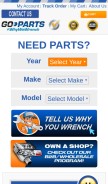 How go-parts.com looks like on a mobile device such as an iPhone.