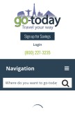 How go-today.com looks like on a mobile device such as an iPhone.