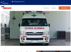How goambulance.in looks like on a tablet such as an iPad.
