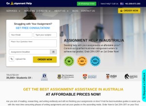 How goassignmenthelp.com.au looks like on a tablet such as an iPad.