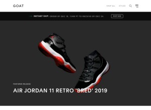 How goat.com looks like on a tablet such as an iPad.