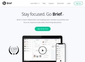 How gobrief.com looks like on a tablet such as an iPad.