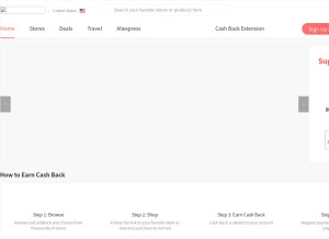 How gocashback.com looks like on a tablet such as an iPad.