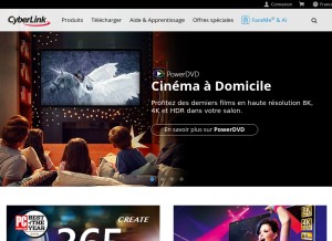 How gocyberlink.com looks like on a tablet such as an iPad.