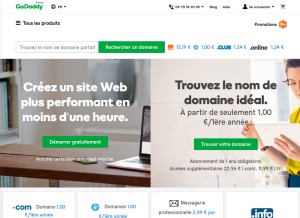 How godaddy.com looks like on a tablet such as an iPad.