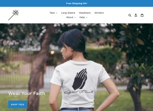 How godfirstattire.com looks like on a tablet such as an iPad.