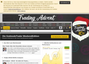 How godmode-trader.de looks like on a tablet such as an iPad.