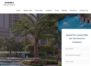 How godrejdevanahalli.in looks like on a tablet such as an iPad.