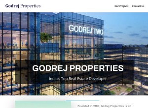 How godrejdeveloper.com looks like on a tablet such as an iPad.