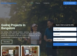How godrejproperty.org looks like on a tablet such as an iPad.