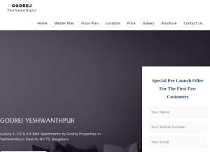 How godrejyeshwanthpur.in looks like on a tablet such as an iPad.