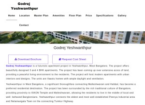 How godrejyeshwantpur.in looks like on a tablet such as an iPad.