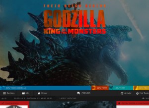 How godzilla-movies.com looks like on a tablet such as an iPad.