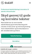 How goedit.dk looks like on a mobile device such as an iPhone.
