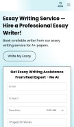 How goessaywriter.com looks like on a mobile device such as an iPhone.