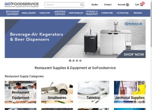 How gofoodservice.com looks like on a tablet such as an iPad.