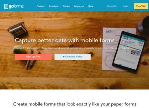 How goformz.com looks like on a tablet such as an iPad.
