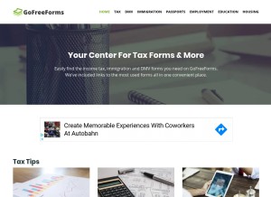 How gofreeforms.com looks like on a tablet such as an iPad.