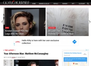 How gofugyourself.com looks like on a tablet such as an iPad.