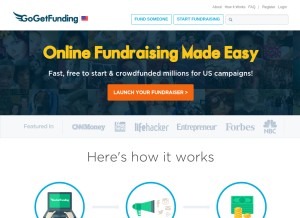 How gogetfunding.com looks like on a tablet such as an iPad.