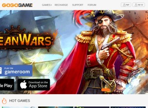 How gogogame.com looks like on a tablet such as an iPad.