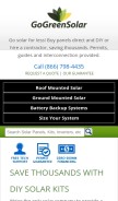 How gogreensolar.com looks like on a mobile device such as an iPhone.
