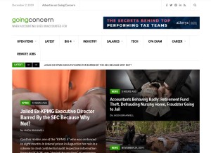 How goingconcern.com looks like on a tablet such as an iPad.