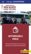 How goingsouthminibus.com looks like on a mobile device such as an iPhone.